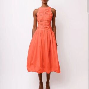 Elegant Coral Sleeveless Dress
